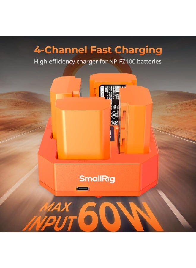 سمول ريج شاحن بطاريات SmallRig NP‑FZ100 بأربع قنوات – 4839 - Image 4